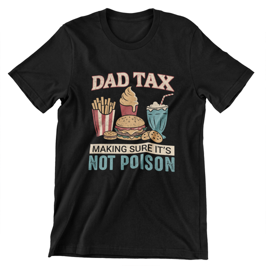 Dad Tax T-shirt – Retro Design with Fun Food Icons
