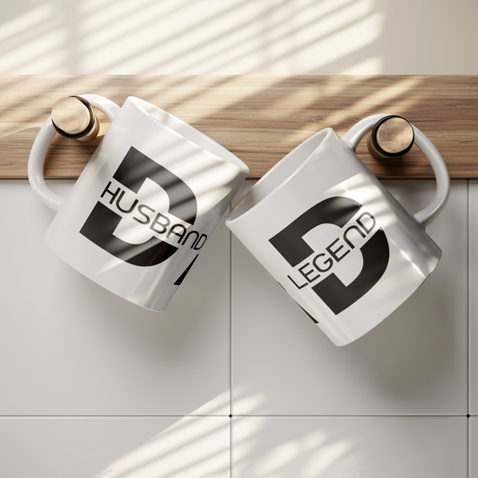 Dad Husband Hero Legend Mug - 11oz White Ceramic Coffee Cup Father's Day or Birthday Gift for Dad or Husband