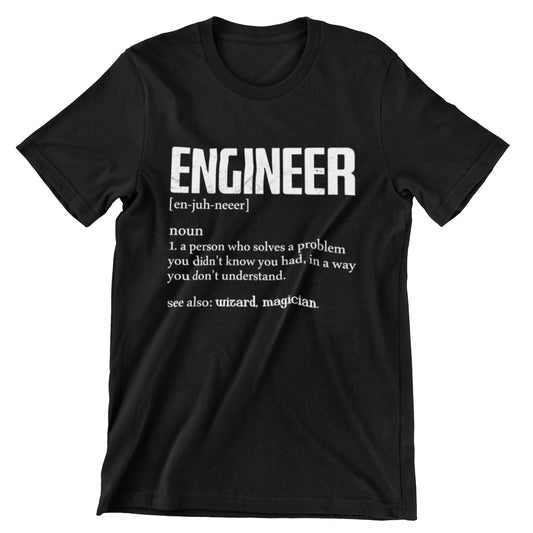 Engineer definition funny quote T-shirt Black