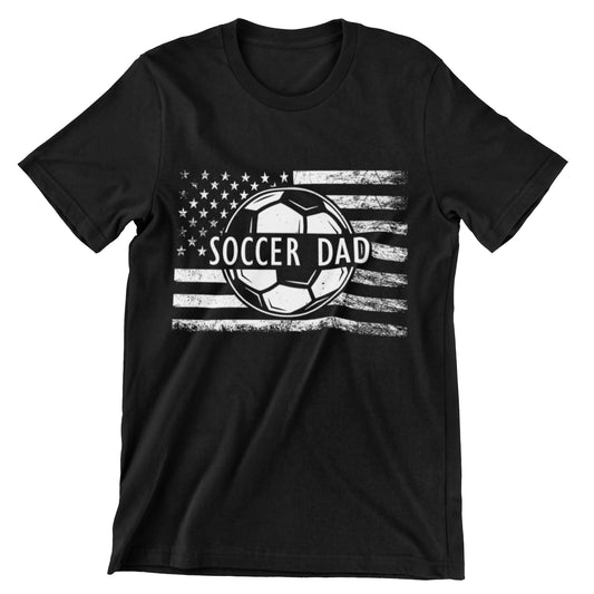 Soccer Dad T-Shirt - USA Flag and Soccer Ball Design