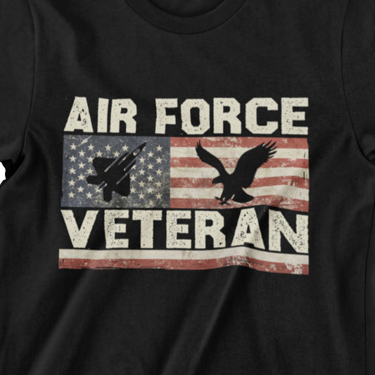 Air Force Veteran T-shirt with American flag and eagle design