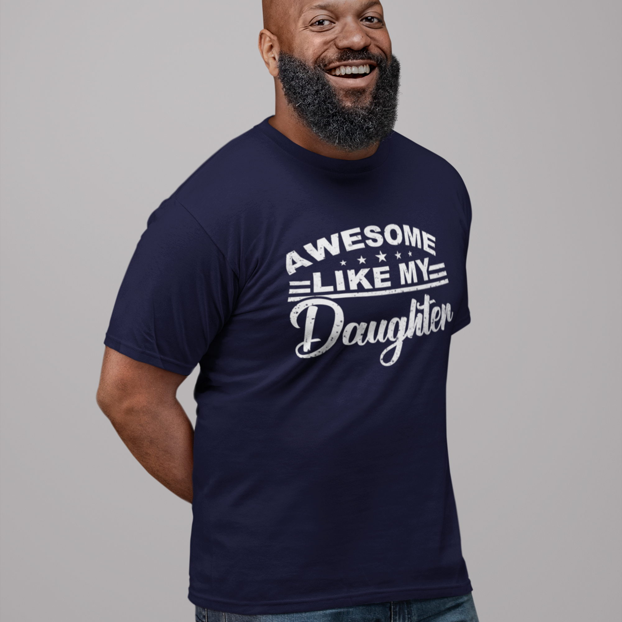Awesome Like My Daughter T-shirt design with bold text celebrating fathers and daughters.