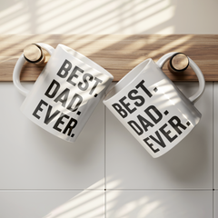 11oz White Ceramic Best Dad Ever Mug – Minimalist Gift for Father’s Day, Birthday, or Christmas