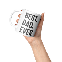 11oz White Ceramic Best Dad Ever Mug – Minimalist Gift for Father’s Day, Birthday, or Christmas