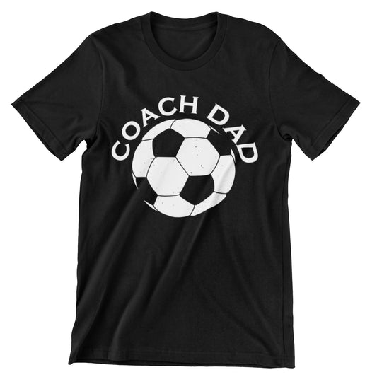 Coach Dad t-shirt with soccer ball graphic – perfect for soccer coaching dads