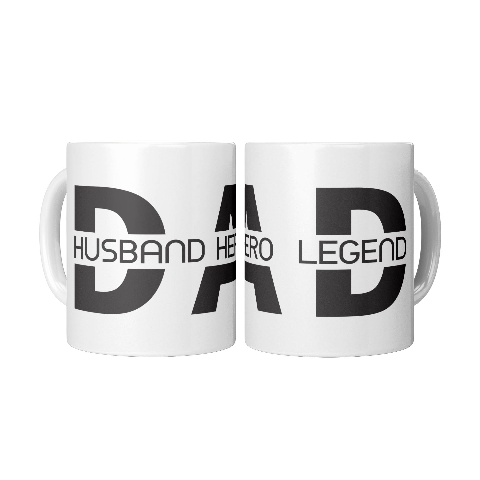 Dad Husband Hero Legend Mug - 11oz White Ceramic Coffee Cup Father's Day or Birthday Gift for Dad or Husband