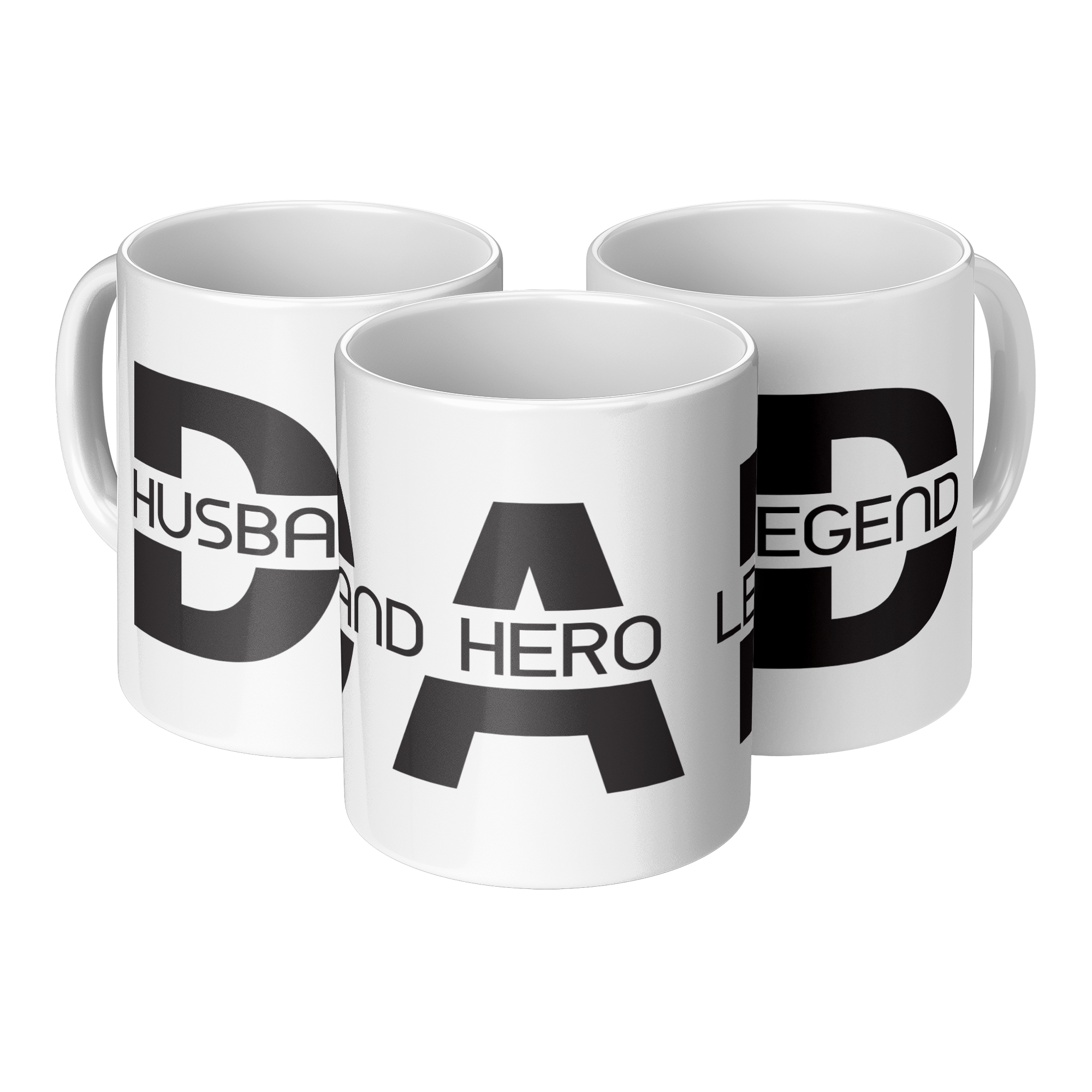 Dad Husband Hero Legend Mug - 11oz White Ceramic Coffee Cup Father's Day or Birthday Gift for Dad or Husband