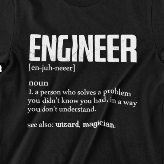 Engineer definition funny quote T-shirt Black