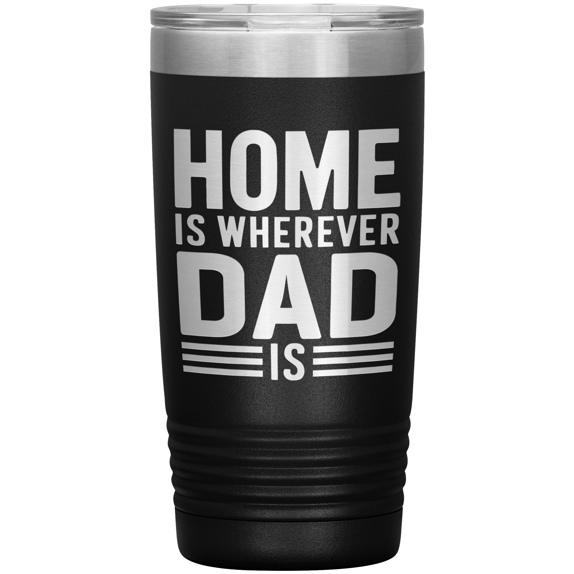 Stainless Steel Tumbler with “Home Is Wherever Dad Is” Quote – Heartfelt Gift for Fathers, Long-Distance Families, or Father’s Day