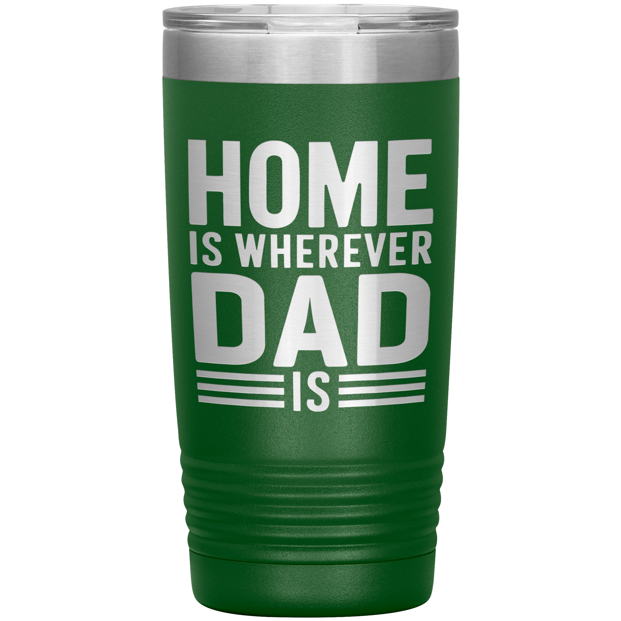 Stainless Steel Tumbler with “Home Is Wherever Dad Is” Quote – Heartfelt Gift for Fathers, Long-Distance Families, or Father’s Day