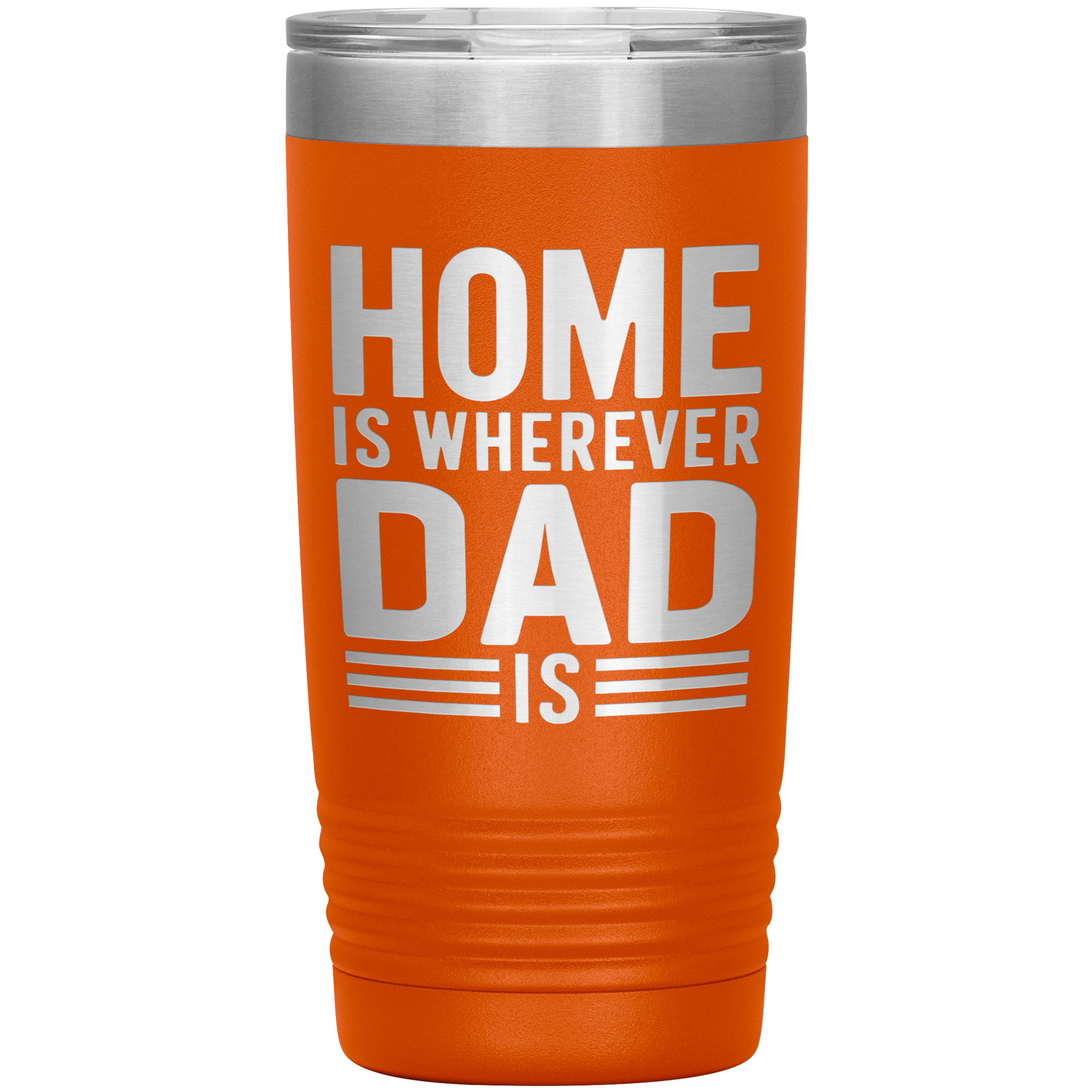 Stainless Steel Tumbler with “Home Is Wherever Dad Is” Quote – Heartfelt Gift for Fathers, Long-Distance Families, or Father’s Day