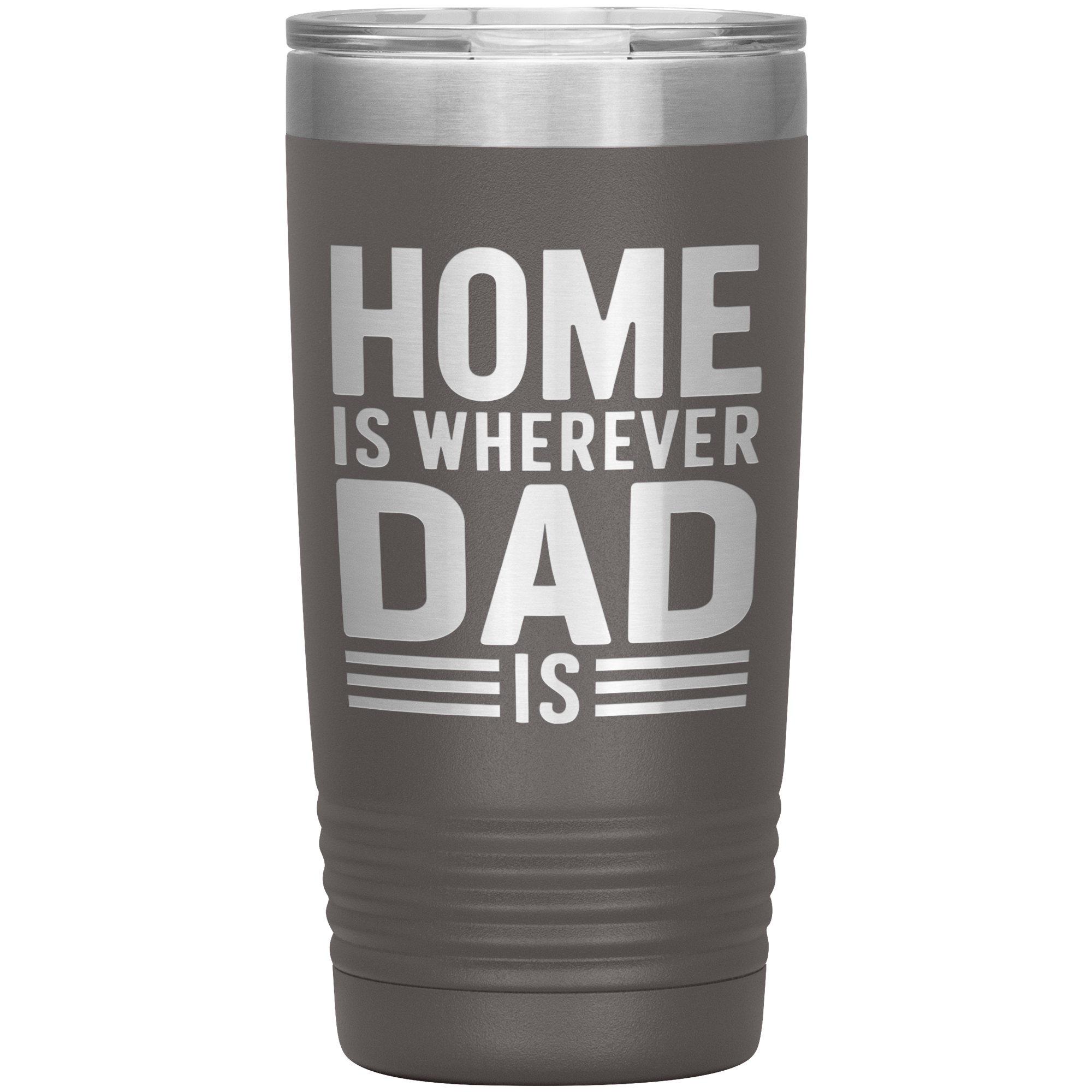 Stainless Steel Tumbler with “Home Is Wherever Dad Is” Quote – Heartfelt Gift for Fathers, Long-Distance Families, or Father’s Day