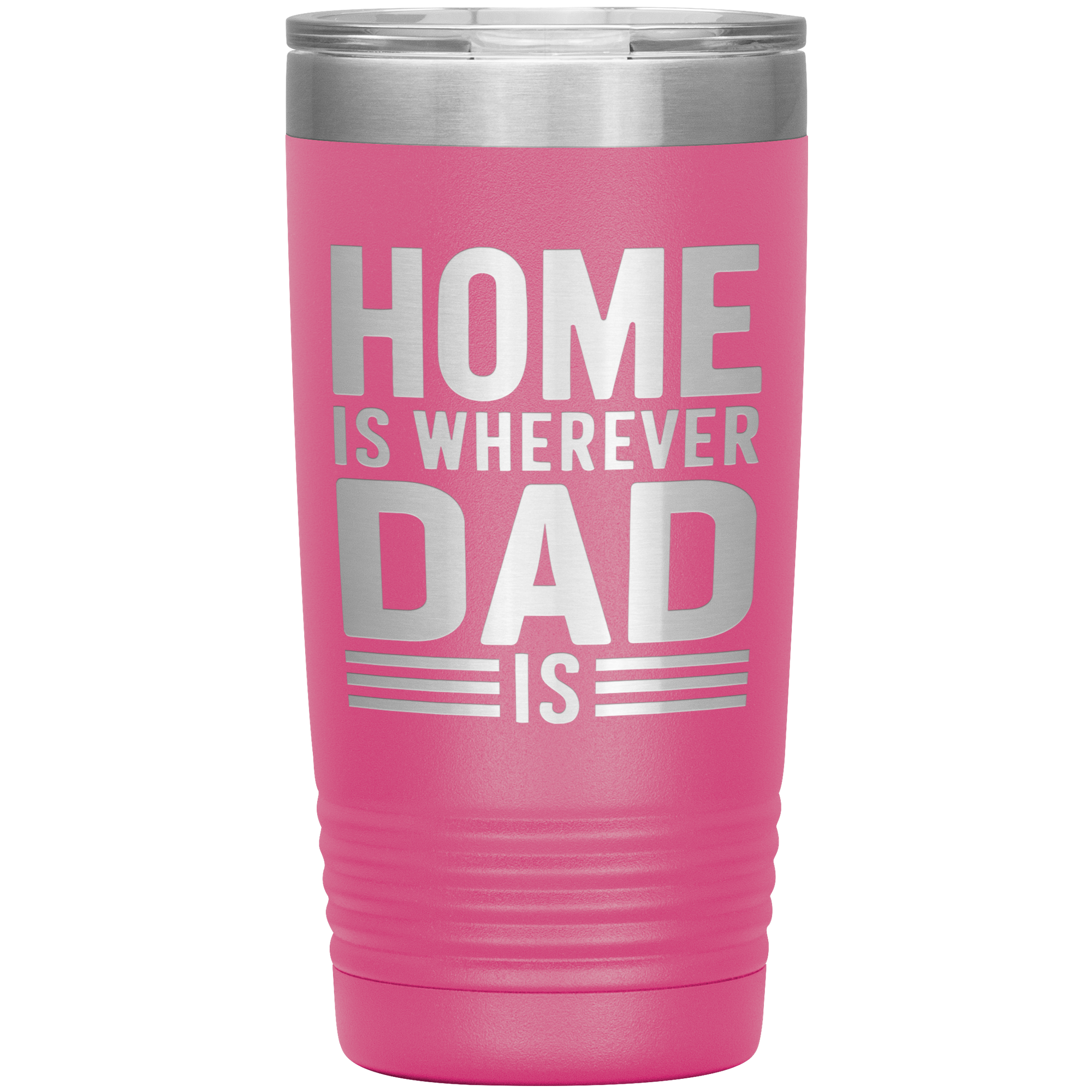 Stainless Steel Tumbler with “Home Is Wherever Dad Is” Quote – Heartfelt Gift for Fathers, Long-Distance Families, or Father’s Day