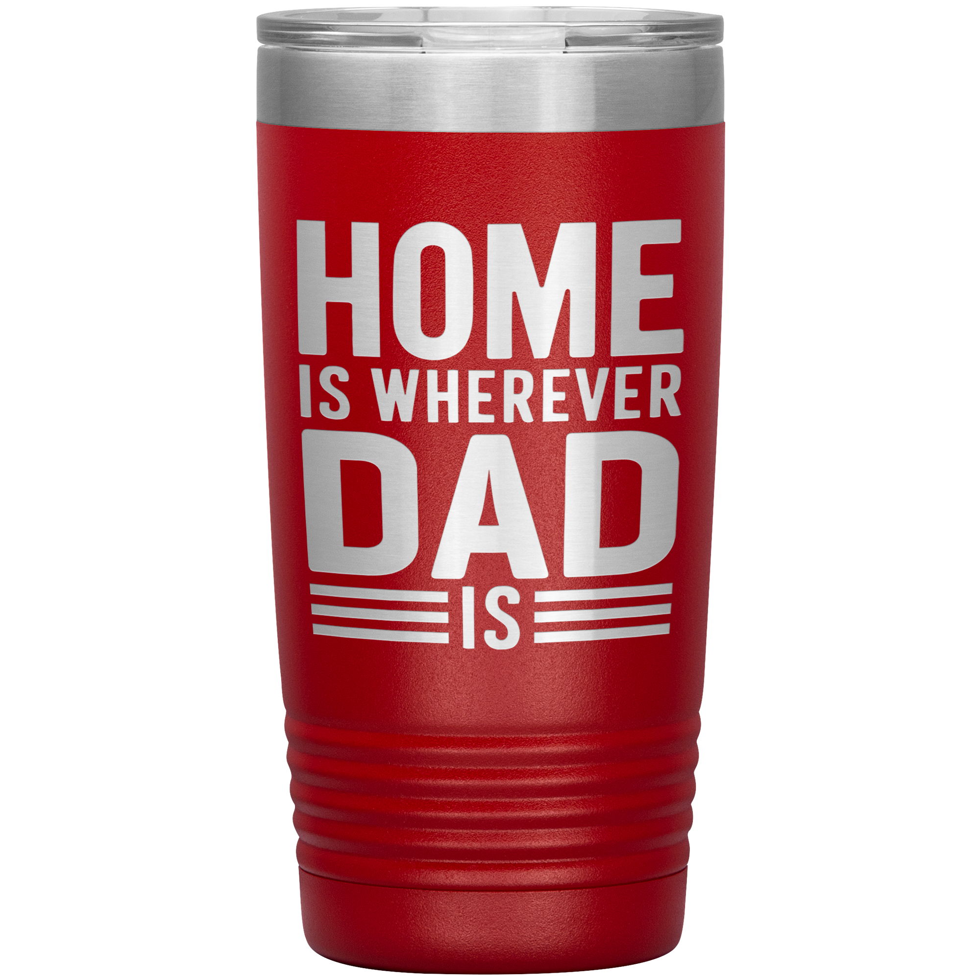 Stainless Steel Tumbler with “Home Is Wherever Dad Is” Quote – Heartfelt Gift for Fathers, Long-Distance Families, or Father’s Day