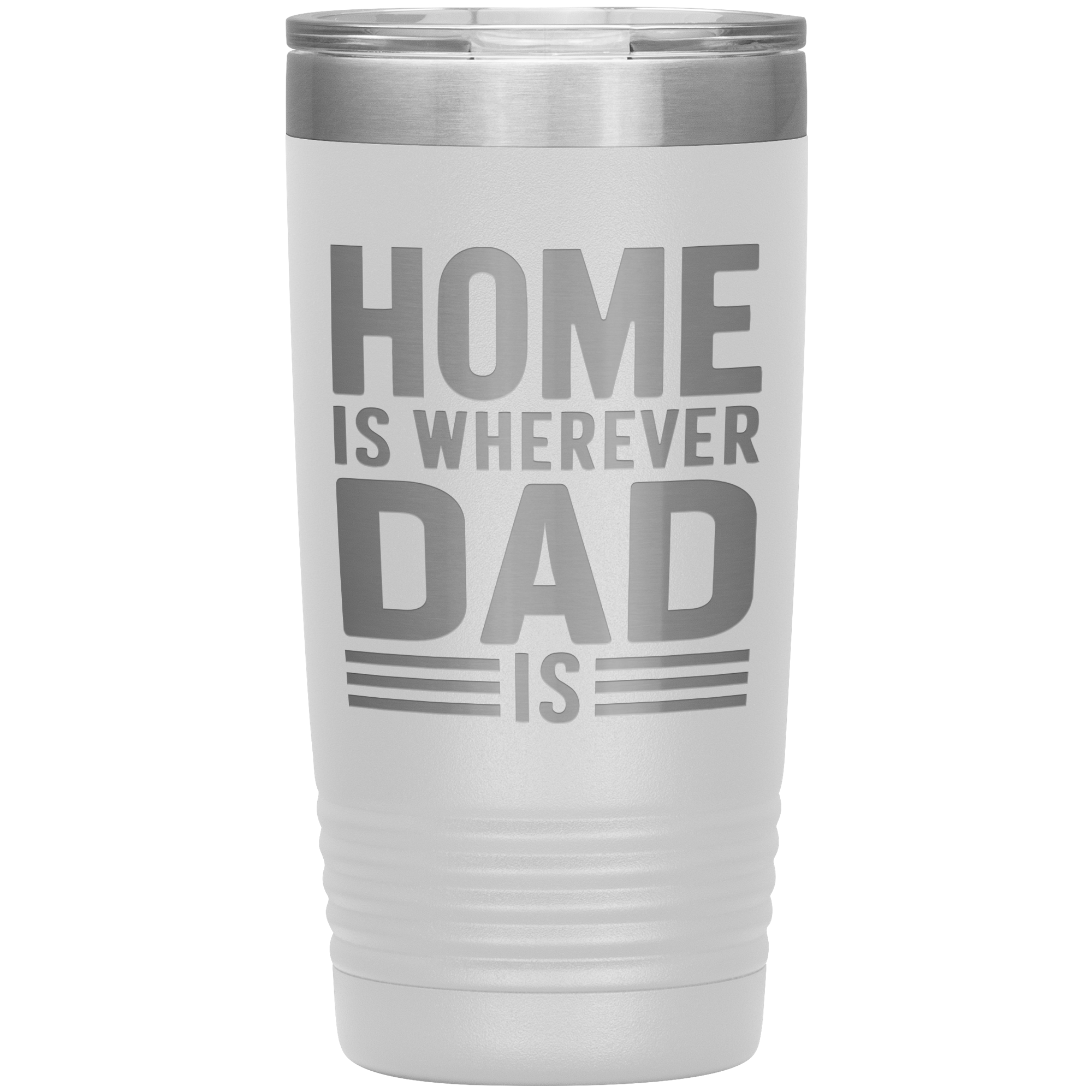 Stainless Steel Tumbler with “Home Is Wherever Dad Is” Quote – Heartfelt Gift for Fathers, Long-Distance Families, or Father’s Day