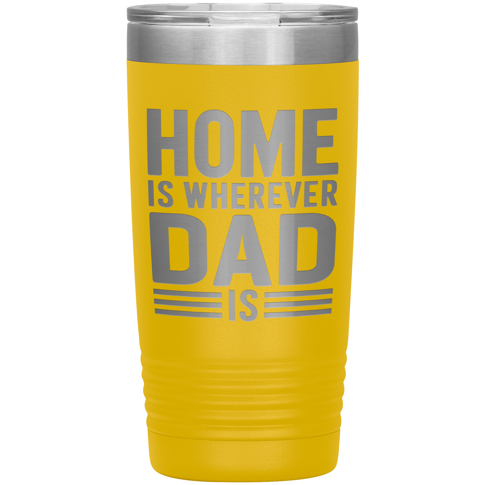 Stainless Steel Tumbler with “Home Is Wherever Dad Is” Quote – Heartfelt Gift for Fathers, Long-Distance Families, or Father’s Day