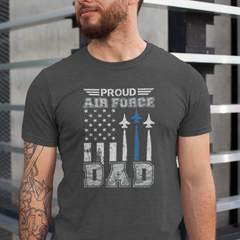 Proud Air Force Dad T-Shirt – Military Support with Fighter Jets