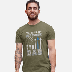 Proud Air Force Dad T-Shirt – Military Support with Fighter Jets