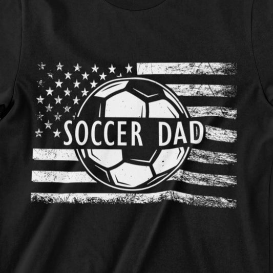 Soccer Dad T-Shirt - USA Flag and Soccer Ball Design