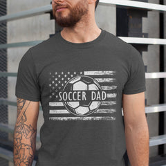 Soccer Dad T-Shirt - USA Flag and Soccer Ball Design