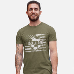 Soccer Dad T-Shirt - USA Flag and Soccer Ball Design