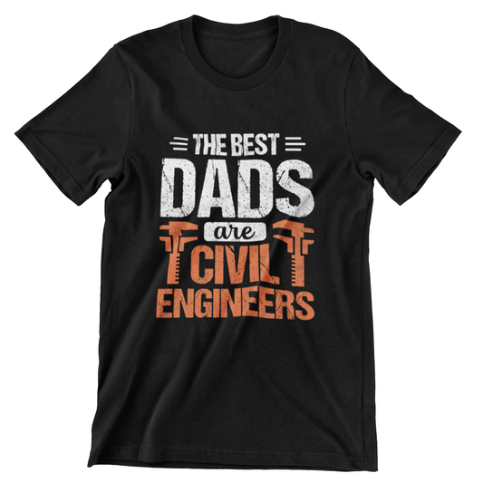 The Best Dads Are Civil Engineers T-shirt design featuring wrench icons and bold text with a civil engineering theme.