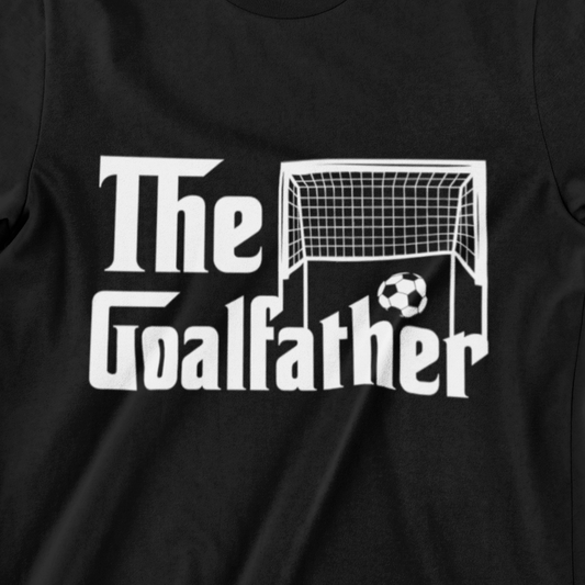 The Goalfather T-shirt – with soccer net and ball, perfect for football fans.
