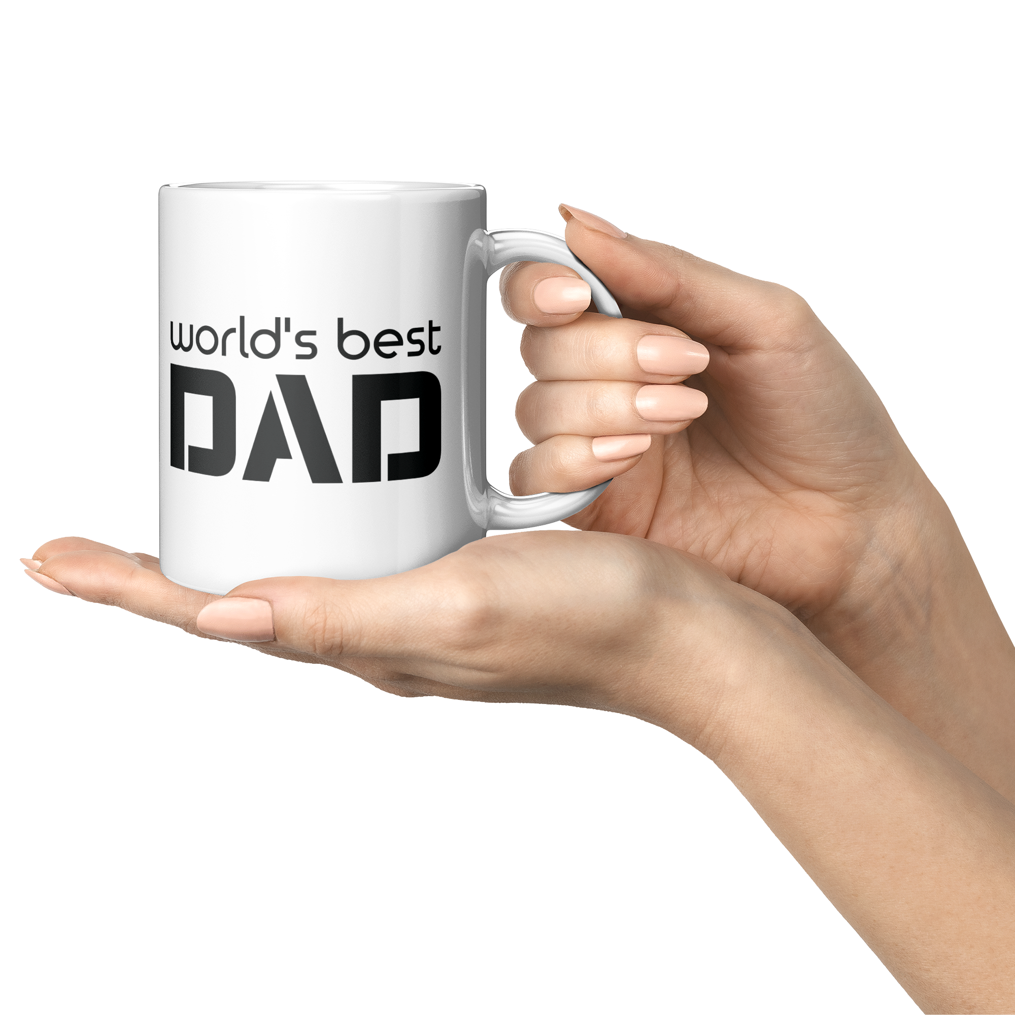 World's Best Dad Mug - 11oz White Ceramic Coffee Cup Gift for Father's Day, Birthday, or Christmas
