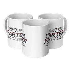 World's Best Farter Mug - Funny Oops I Mean Father - 11oz White Ceramic Coffee Cup Gift for Father's Day or Birthday