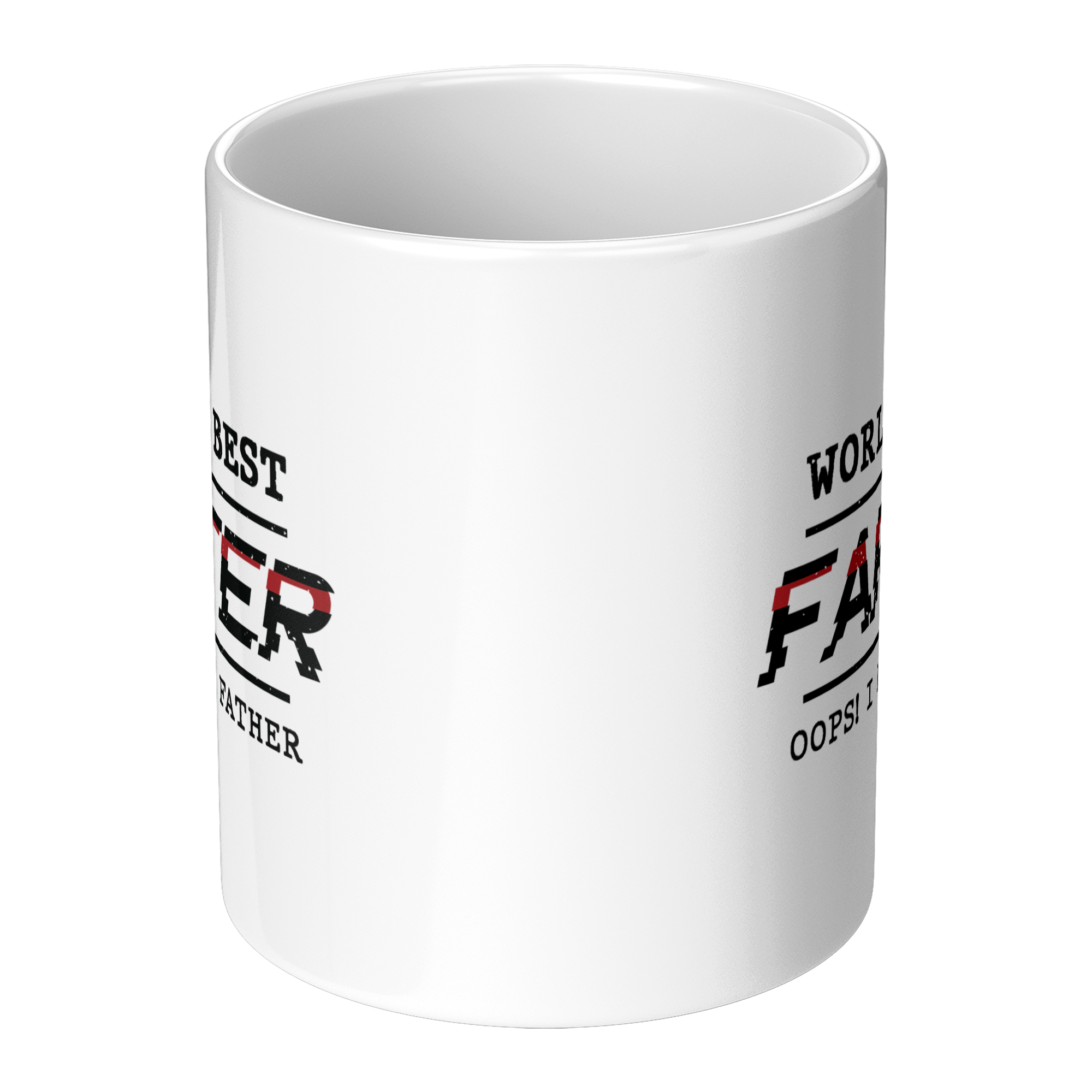 World's Best Farter Mug - Funny Oops I Mean Father - 11oz White Ceramic Coffee Cup Gift for Father's Day or Birthday