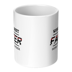 World's Best Farter Mug - Funny Oops I Mean Father - 11oz White Ceramic Coffee Cup Gift for Father's Day or Birthday