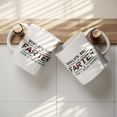 World's Best Farter Mug - Funny Oops I Mean Father - 11oz White Ceramic Coffee Cup Gift for Father's Day or Birthday