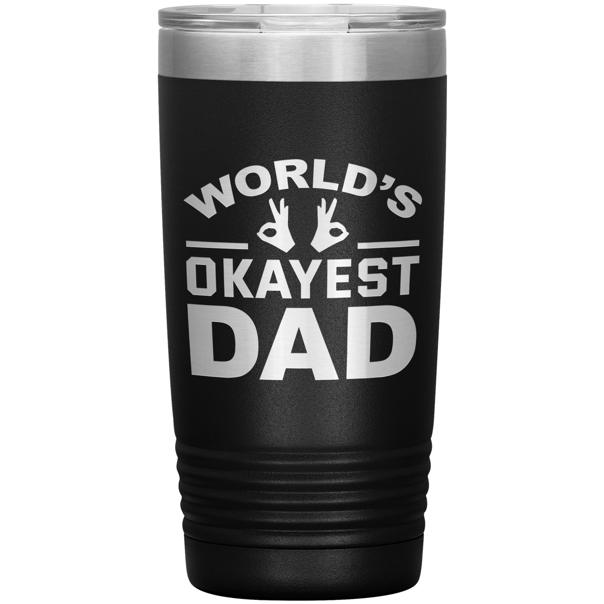 World’s Okayest Dad Tumbler – Funny 20oz Stainless Steel Coffee Mug