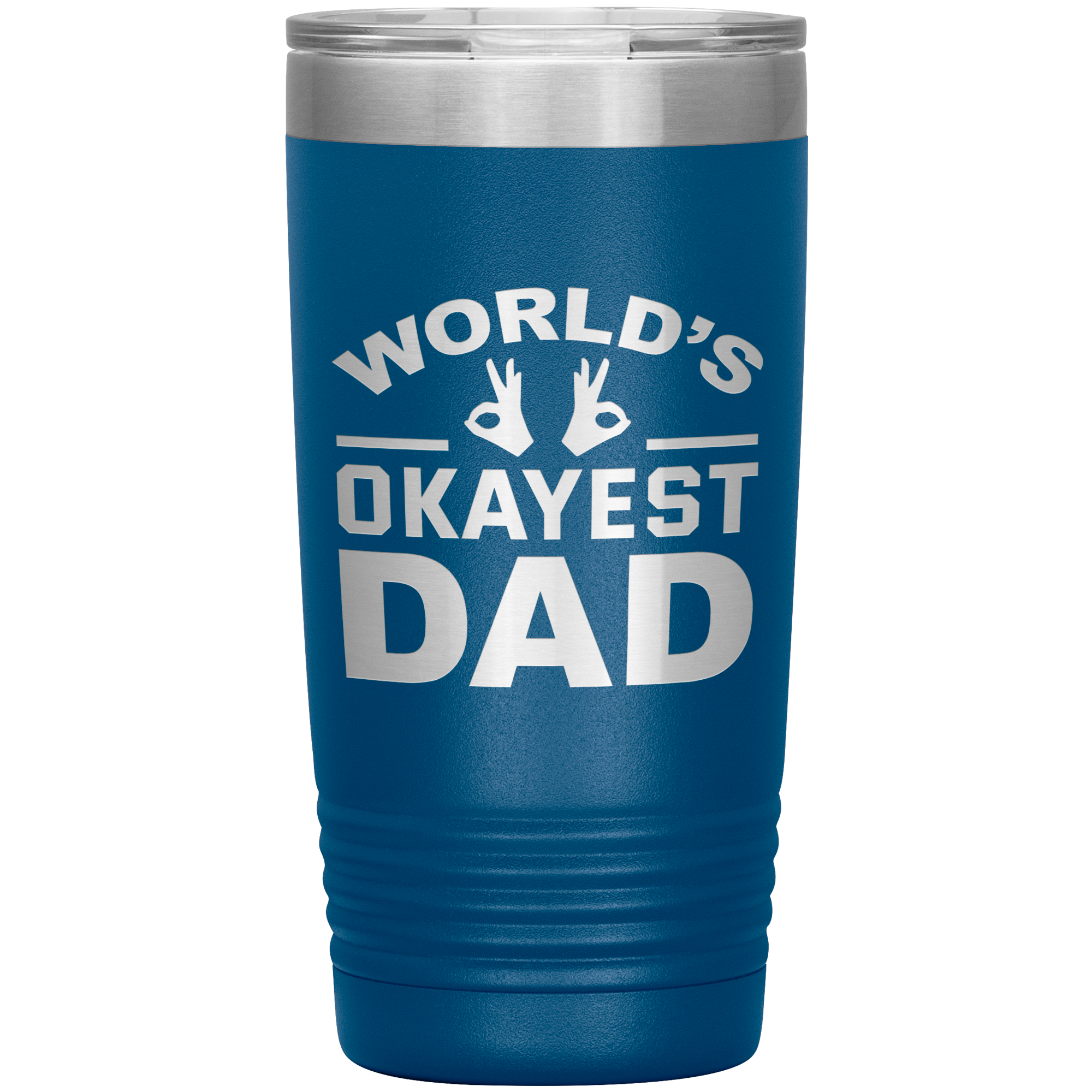 World’s Okayest Dad Tumbler – Funny 20oz Stainless Steel Coffee Mug