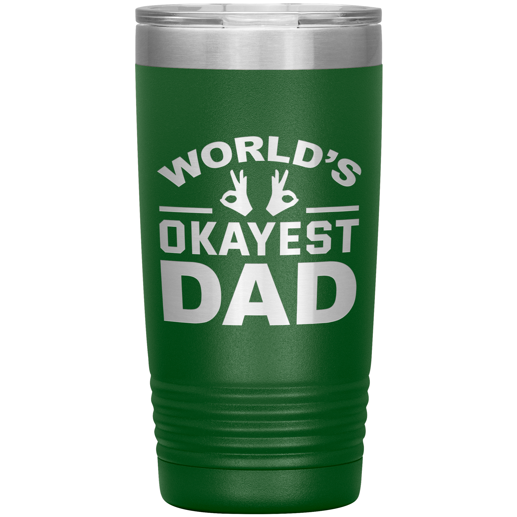 World’s Okayest Dad Tumbler – Funny 20oz Stainless Steel Coffee Mug