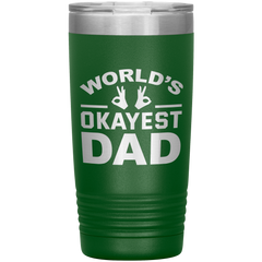 World’s Okayest Dad Tumbler – Funny 20oz Stainless Steel Coffee Mug