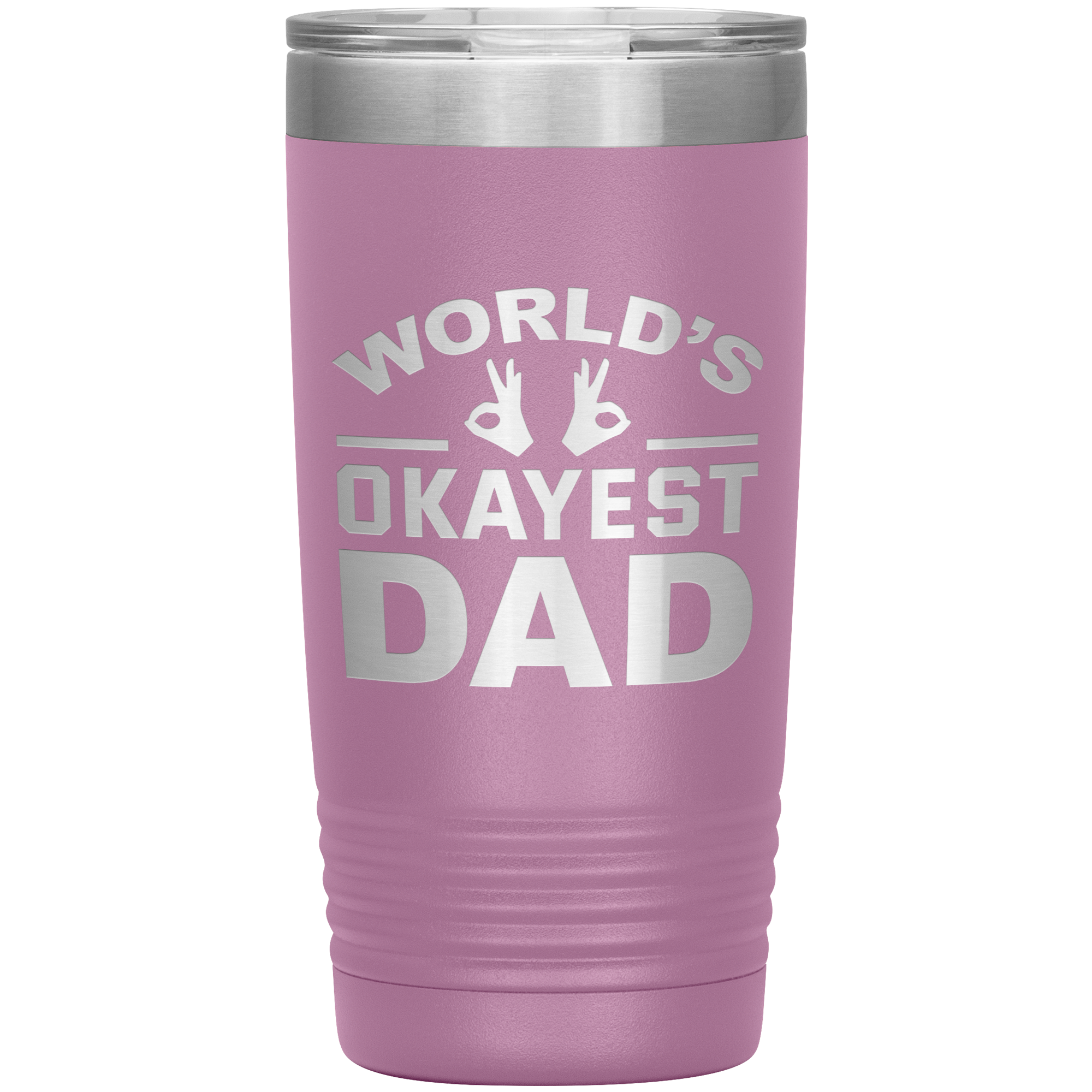 World’s Okayest Dad Tumbler – Funny 20oz Stainless Steel Coffee Mug