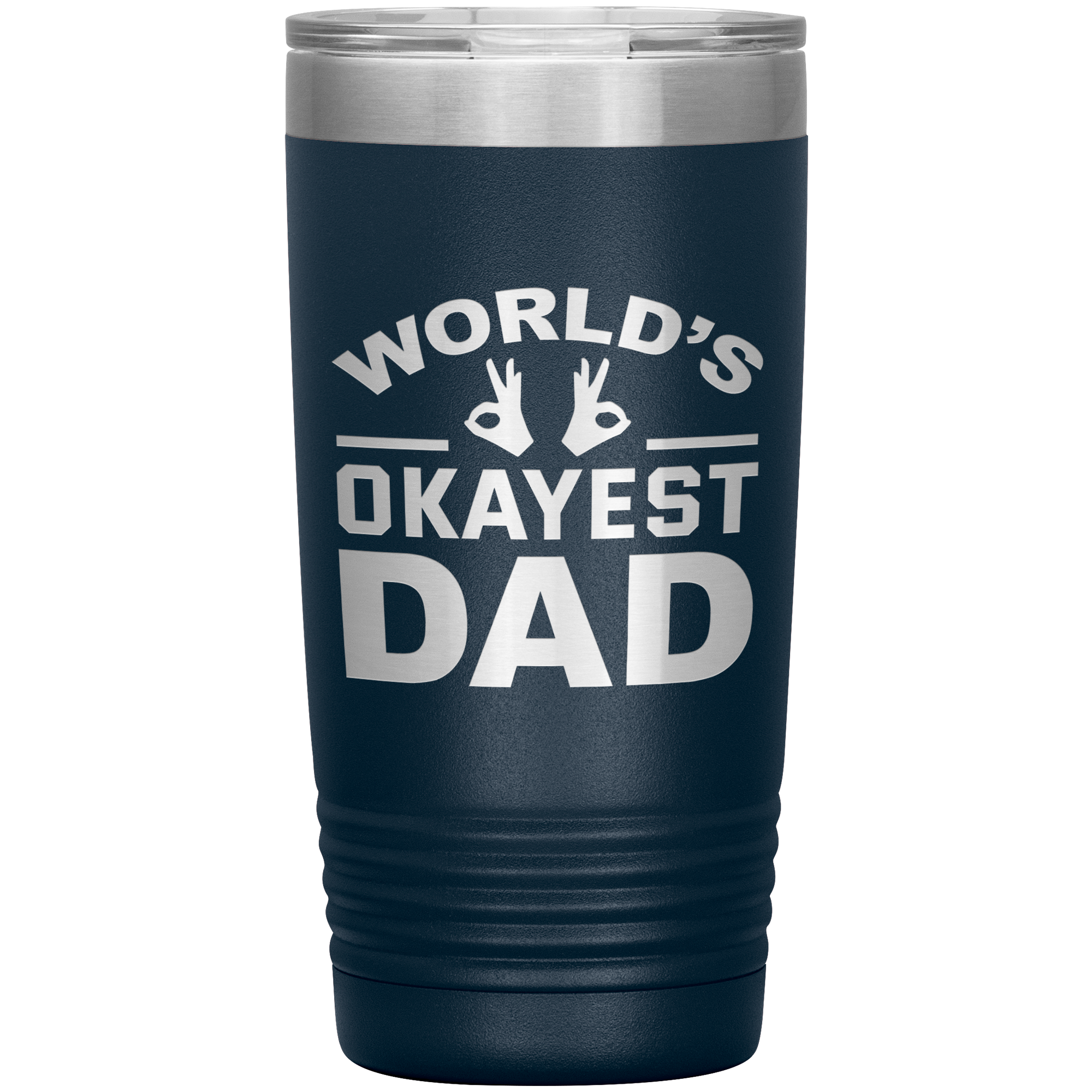 World’s Okayest Dad Tumbler – Funny 20oz Stainless Steel Coffee Mug