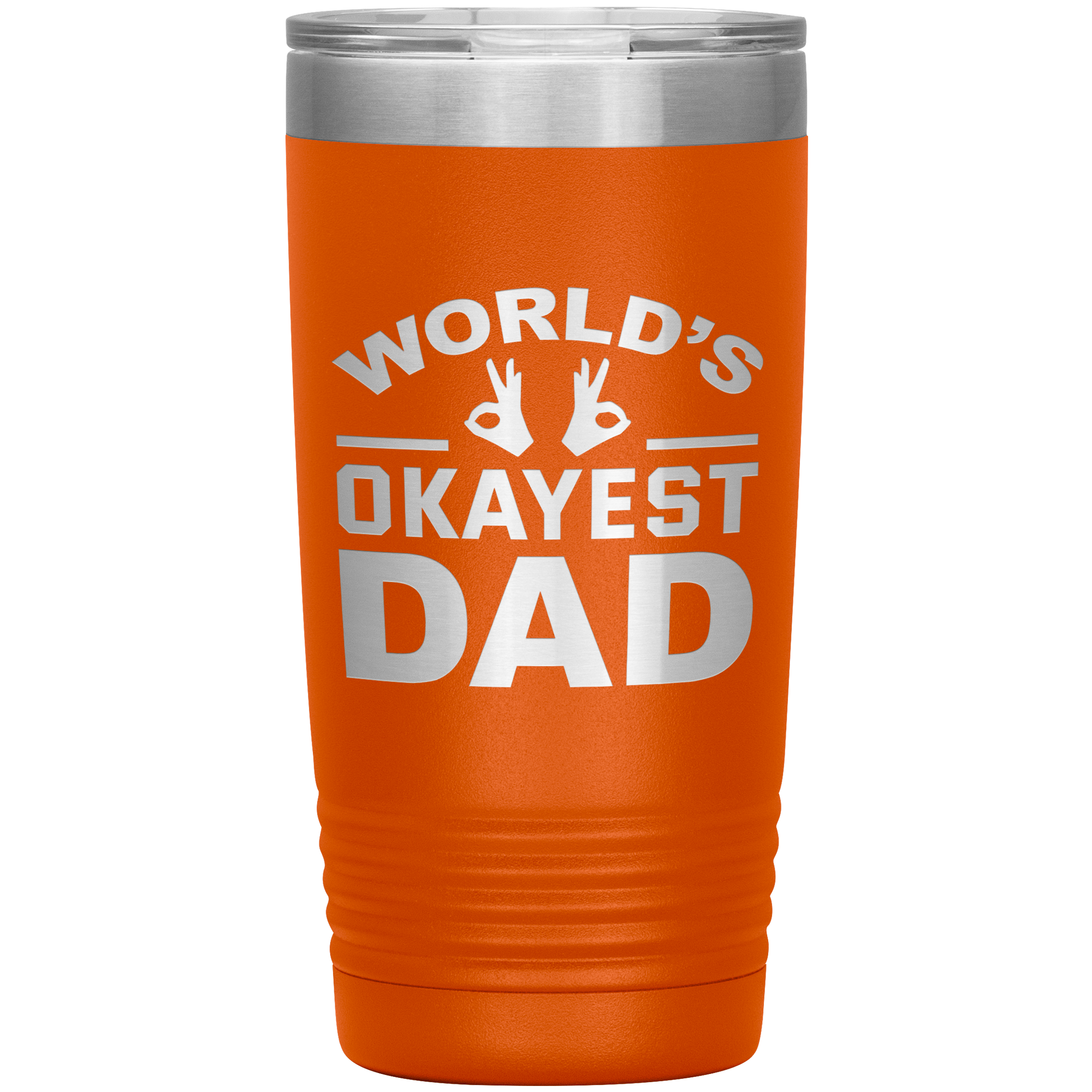 World’s Okayest Dad Tumbler – Funny 20oz Stainless Steel Coffee Mug