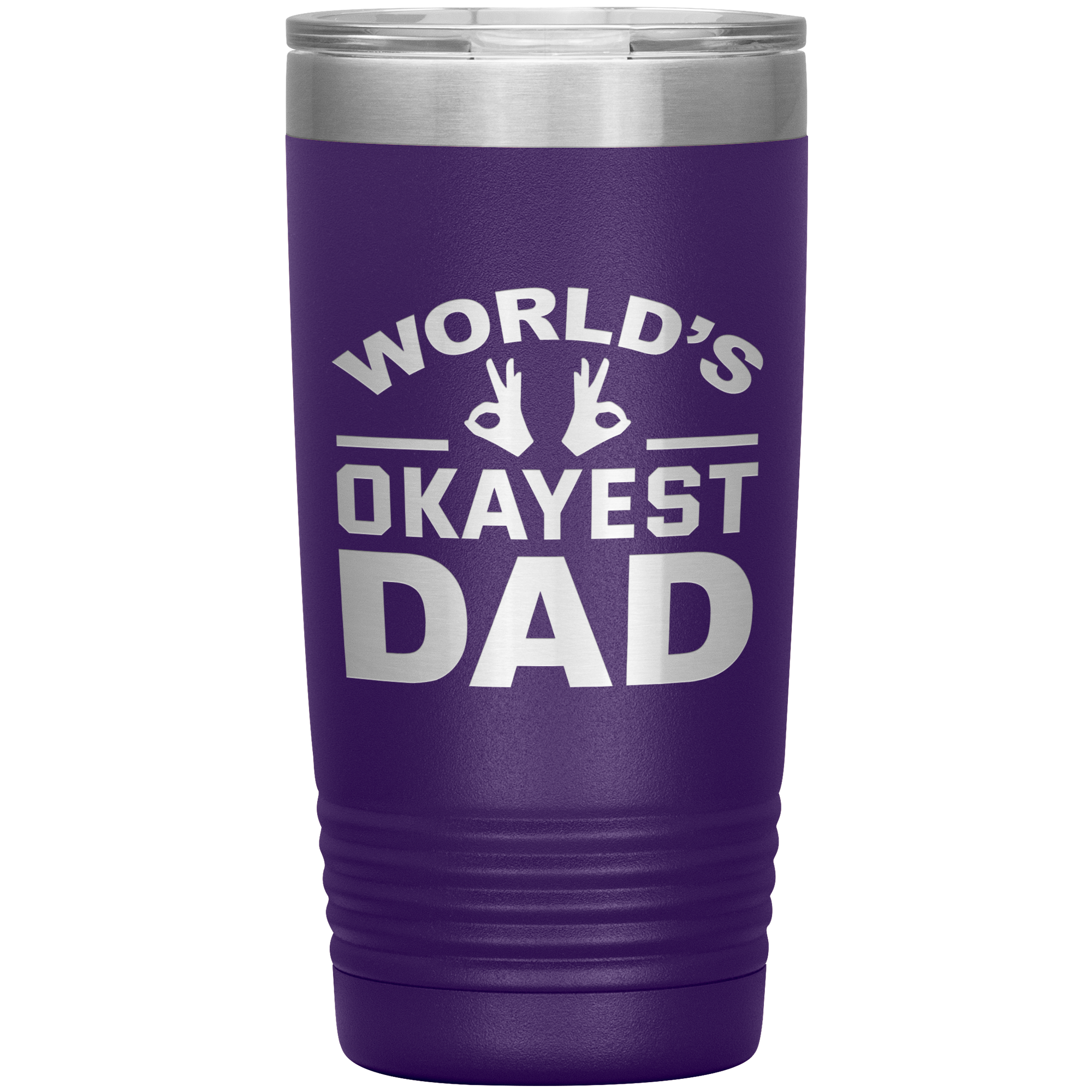 World’s Okayest Dad Tumbler – Funny 20oz Stainless Steel Coffee Mug