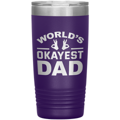 World’s Okayest Dad Tumbler – Funny 20oz Stainless Steel Coffee Mug