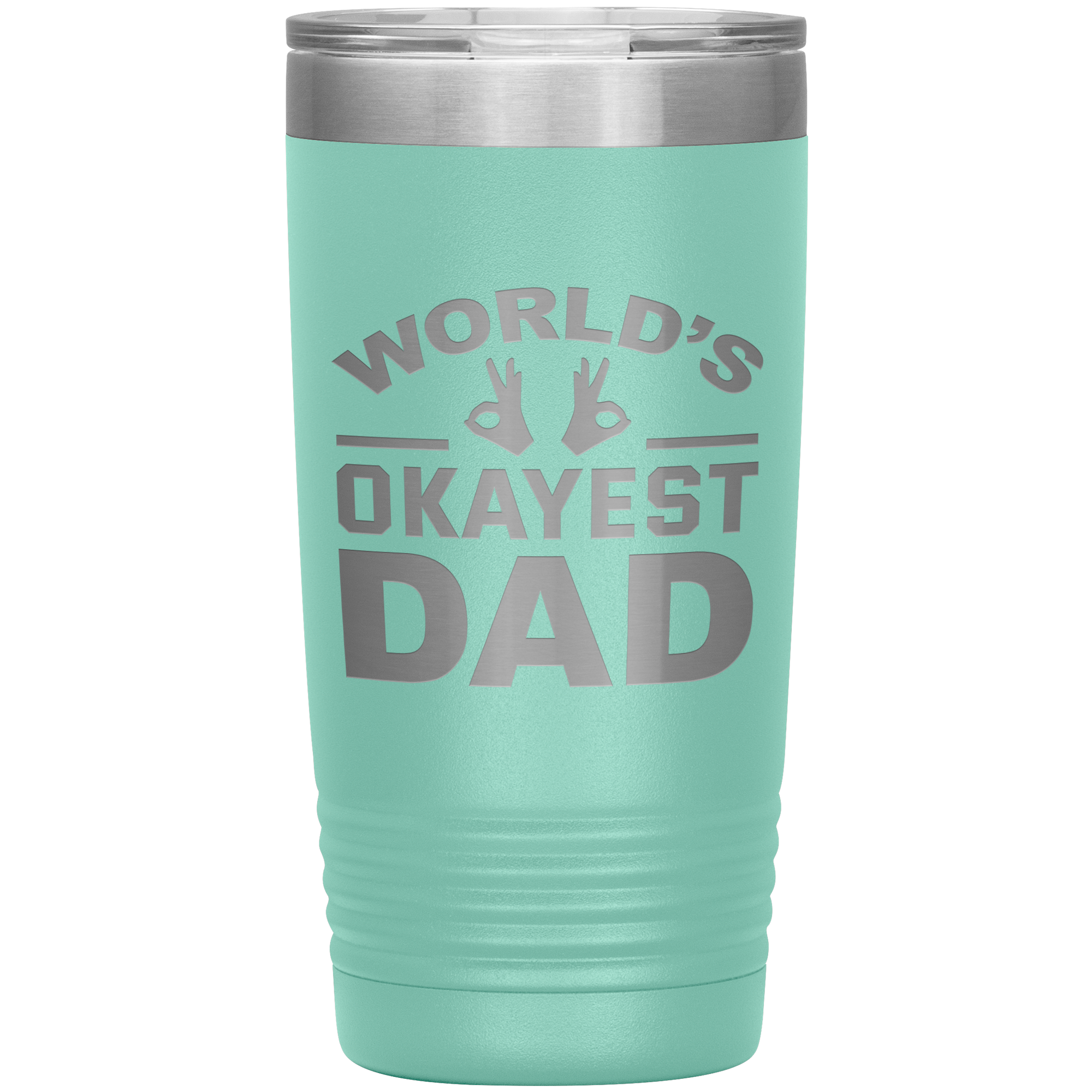World’s Okayest Dad Tumbler – Funny 20oz Stainless Steel Coffee Mug