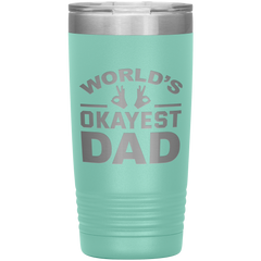 World’s Okayest Dad Tumbler – Funny 20oz Stainless Steel Coffee Mug