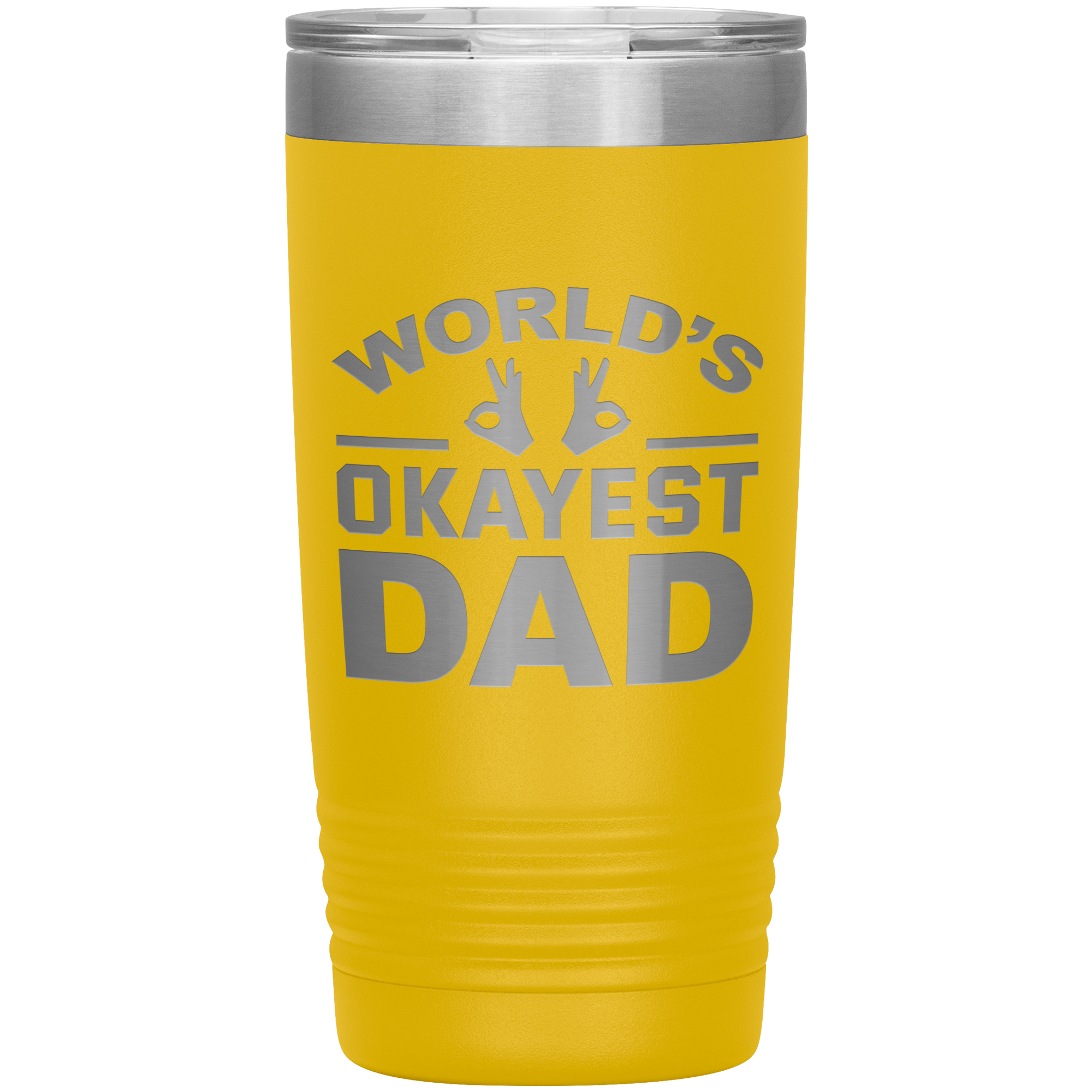 World’s Okayest Dad Tumbler – Funny 20oz Stainless Steel Coffee Mug